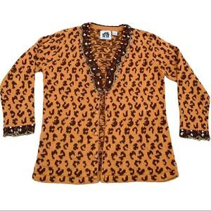 Storybook Knits Leopard Print Cardigan Sweater
